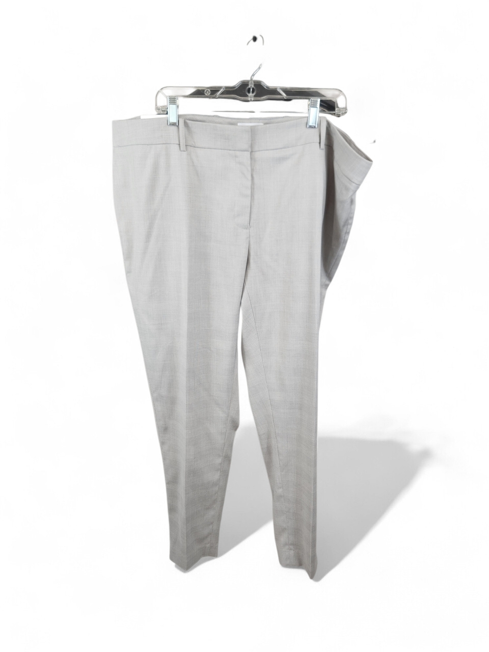 NWT Calvin Klein Light Gray Checkered Tailored Dress Trousers